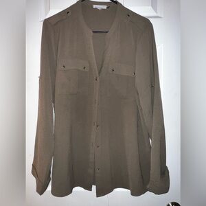 Calvin Klein dress blouse hunter green